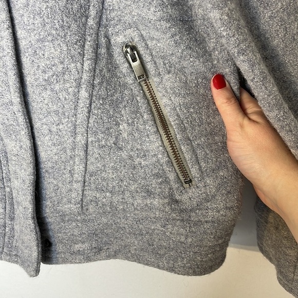 𝅺BANANA Republic heather gray wool blend zipper funnel neck jacket size small - Picture 3 of 8